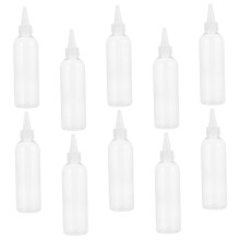 Cosmetics Applicator Bottle Set 10pcs 200ml Plastic Squeeze Bottles with Pointed Mouth for Hairdressing and Beauty Use