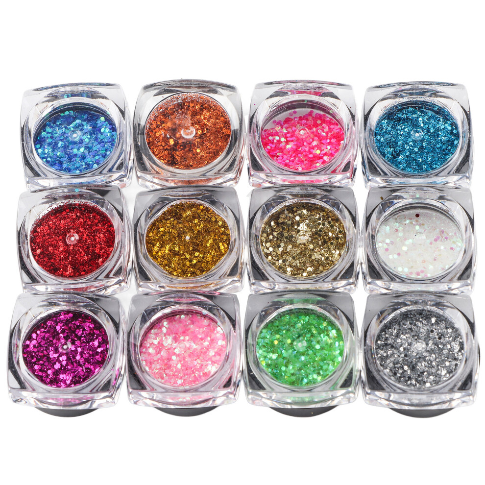 Nail Art Glitter Geometric Shape Decoration