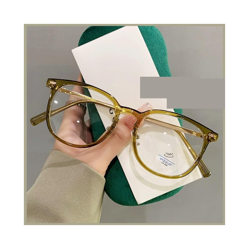 Blue,Green Large Presbyopic Glasses Anti Blue Light Reading Glasses Green Color Flat Light Mirror +0.00 Size Stylish Computer Readers