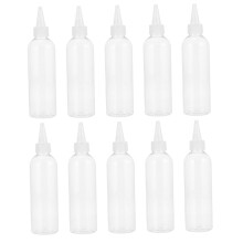 Pointed Mouth Squeeze Bottles 10pcs 200ml Clear Plastic Hairdressing Cosmetic Dispensing Bottles for Liquids