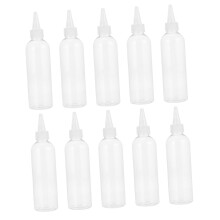 10pcs 200ml Plastic Squeeze Bottles with Pointed Mouth for Hair Perm, Cosmetics, and Sauce Application
