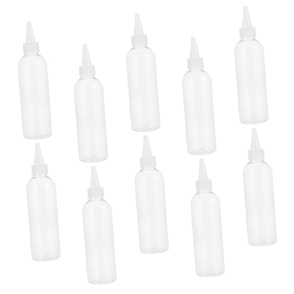 10pcs Hair Dye Squeeze Bottles with Pointed Tip for Hairdressing, Hair Perm, and Cosmetic Application, Plastic Container