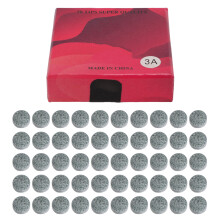 50 Stück Satz Billard Queue Ersatzspitzen mit Aufbewahrungsbox, rutschhemmend, 9,5 mm