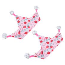 2 Stück Dreieckige Bartagamen-Hängematte für Reptilien, mit Klebepads zum Aufhängen, zum Klettern, rosa Erdbeer-Muster, S