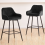 AINPECCA (2, black) 2PCS Bar Stools Velvet/Suede Dining Room Kitchen 4