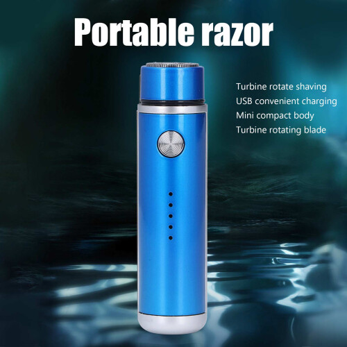Mini rasoio USB 14500 400 mAh blu ricaricabile 2