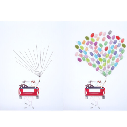 DIY Groom and Bride Wedding Car Pattern 1