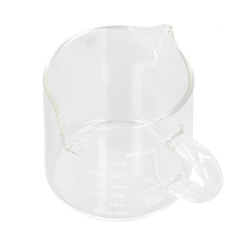 75ml Heat-Resistant Glass Coffee Measuring Cup with Handle & Double Spouts 2