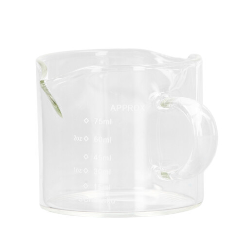 75ml Heat-Resistant Glass Coffee Measuring Cup with Handle & Double Spouts 1