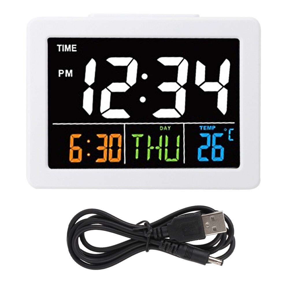 Color Large Screen LCD Electronic Desk Alarm Clock