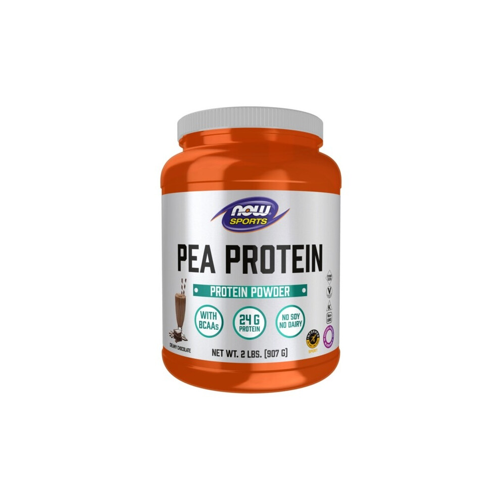 Now Sports Pea Protein Powder With BCAAs For Muscle Growth & Recovery, Chocolate 2lbs