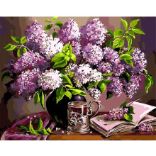 DIY Paint by Numbers for Adults Beginner - Purple Flower 16x20 Inches Canvas Painting Kit for Stress Relief