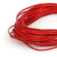Leather Cords Rope 5 Meters Genuine Round Leather Cord 1/1.5/2mm 16 Colors for Bracelet Jewelry Making DIY Red 1mm