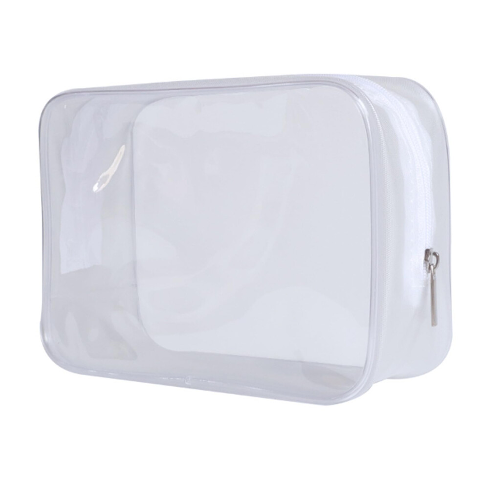 3Pcs Clear PVC Zippered Organizer Bags, Waterproof Cosmetic Makeup Pouch Set for Toiletries and Toy Storage