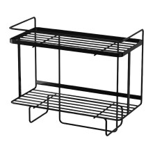 (Black, 2 Tier) Over Toilet Shelf Rack Bathroom Space Saver Storage Organizer