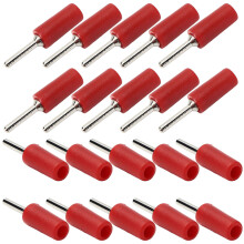 20 piezas de conectores banana niquelados de 2 mm J.10001 rojo