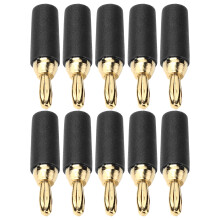 10 piezas enchufe banana 2.5mm chapado en oro 10007 negro