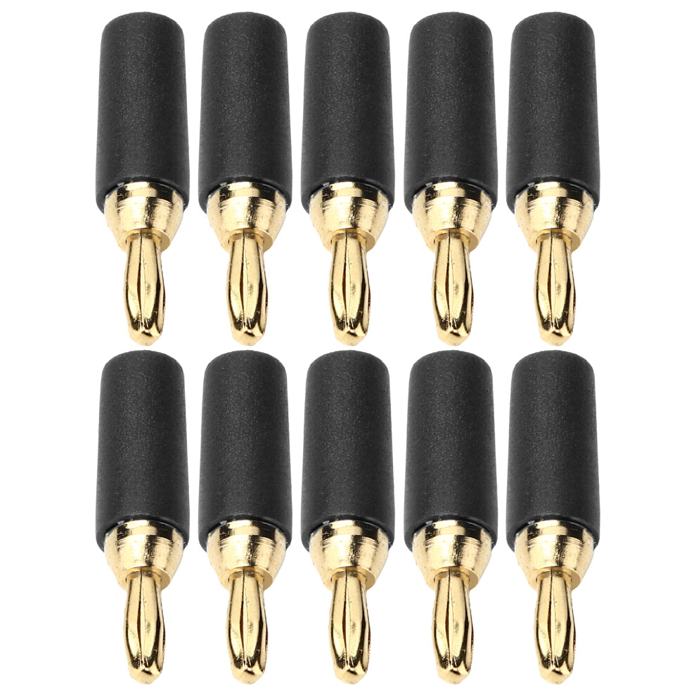 Durable 2.5Mm Gold Plated 10Pcs Banana Plug Set For Secure Connections 7891342439374