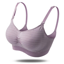 Stripe Pattern Wireless Nursing Bra Anti Sagging