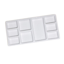 Watercolor Small Palette Paint Mixing Tray White Oil Painting Palette Lightweight Easy to Clean 10-Color Mixing Plate