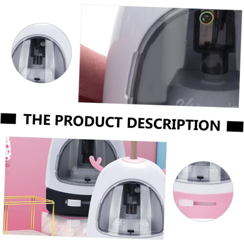 Electric Pencil Sharpener Automatic Pink Handheld Vertical Plastic Sharpener for Eye Liner and Pencils 2