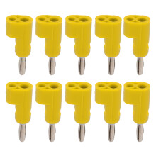 10 piezas de enchufe banana de 4 mm apilables amarillo 30V-60V 24A