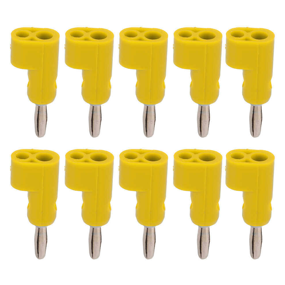 10Pcs 4Mm Solderless Banana Plugs Stackable Open Screw 24A Yellow 6951342440334