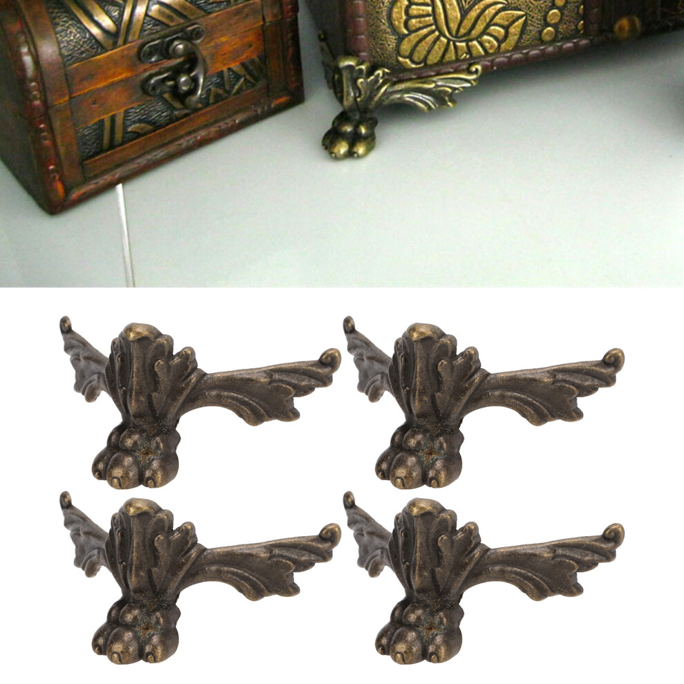Decorative Zinc Alloy Box Feet For Jewelry Boxes 4 Pack With Screws 7681342440483