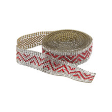 Catena di strass 2 iarde di larghezza 2 cm vetro rosso lucido