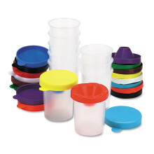 No-Spill Paint Cups, Assorted Colors, 10 Pack, Ideal for Kids Art Projects and Craft Activities