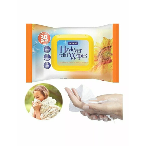 X3 Nuage 30 Wipes Hayfever Relief Face Hands Peppermint Tea Tree Oil 1