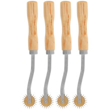 4pcs Sewing Tracing Wheel Set with Wooden Handle, Serrated Paper Perforator, Rotary Pounce Wheel for Sewing Patterns