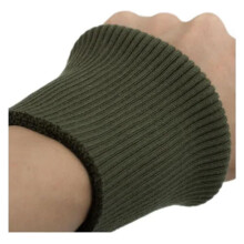 Elastic Ribbed Cuff Knitted Cuff Pair, 3.54 Inch Dark Green Stretchy Cotton Trim for Coats and Sewing Projects