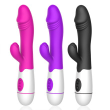 30 Geschwindigkeits-Vibrations-Dildo-Hase Vibrator für Frauen USB-Aufladung Dual-Motor G-Punkt-Vibratoren Sexspielzeug für Damen