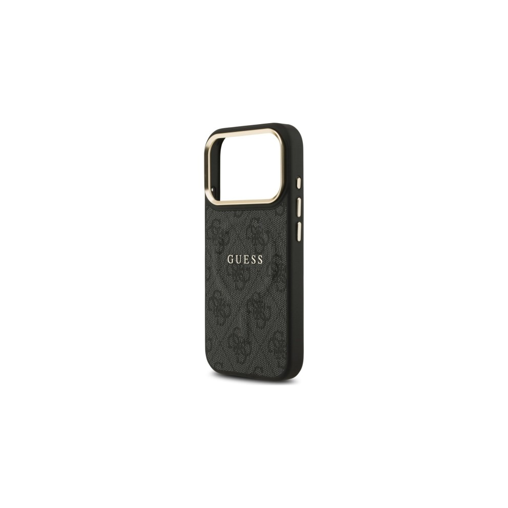 Guess Pu Leather 4G Gold Frame Case For Iphone 17 Pro 6.3" Black 3666339519056