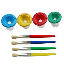 Leakproof Painting Cups for Kids 5pcs Plastic Washable Art Supplies with Lids Durable Paint Containers Assorted Colors