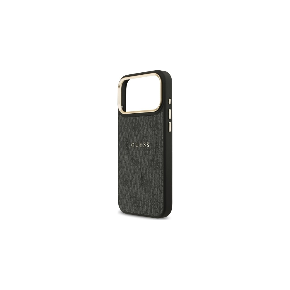 Guess Pu Leather 4G Gold Frame Case For Iphone 17 Pro Max 6.9" Black 3666339519063