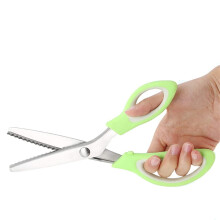 Fabric Pinking Shears Light Green, Professional Zig Zag Scissors for Sewing, Leather, and Paper Crafts
