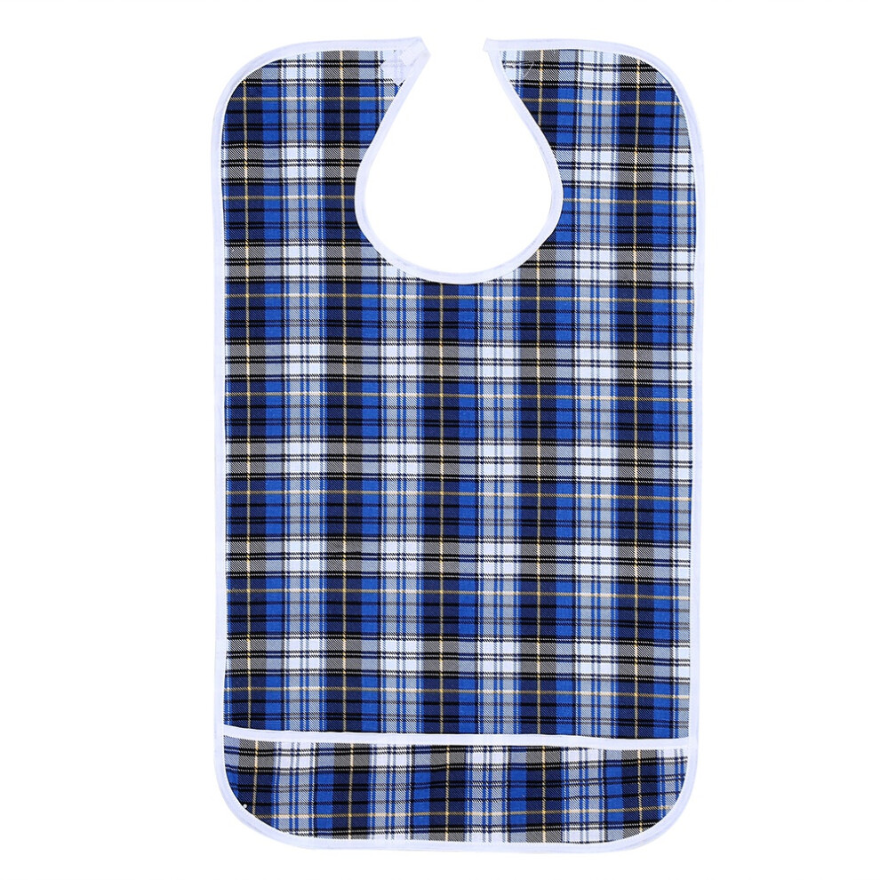 Blue Adult Waterproof Mealtime Bib Double Layer Elder