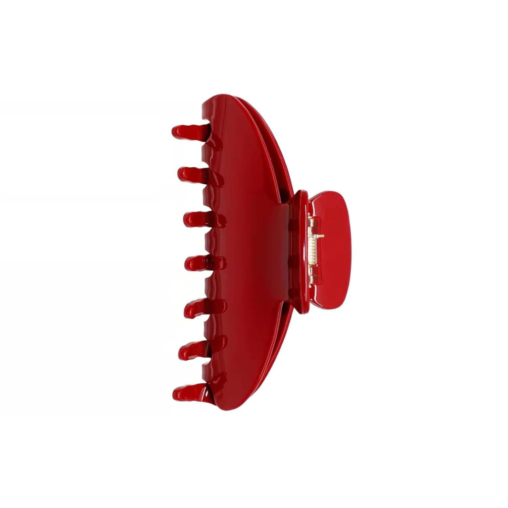 Unisex Red Durable Acetate Hair Clips - 4-Inch Cherry Claw Clips For Fine And Thick Hair, Non-Slip Design