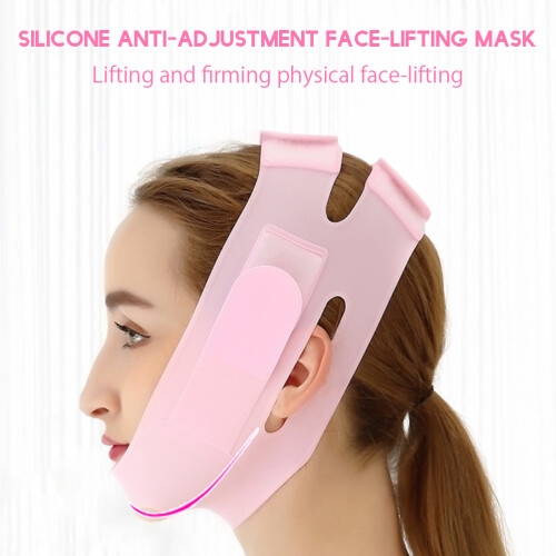Ceinture de modelage du visage en silicone en forme de V, taille unique, rose