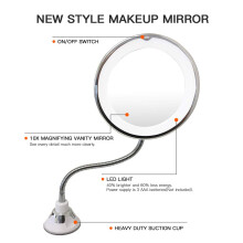 10X Magnifying Makeup Mirror with LED Light, 7-inch Rotating Cosmetic Mirror