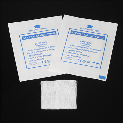 Compresses de gaze jetables 20 pièces 5x5 cm blanches et stériles