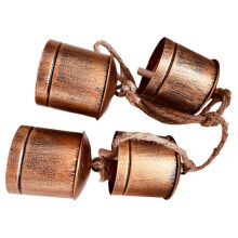Retro Metal Hanger Black Cow Bells for Outdoor Vintage Decor, Rustic Craft Hanging Decorations, 6-Inch Size