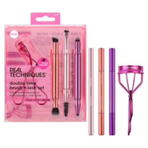 Real Techniques Real Techniques Double Time Brush + Lash 4 Piece Set - Multicolour