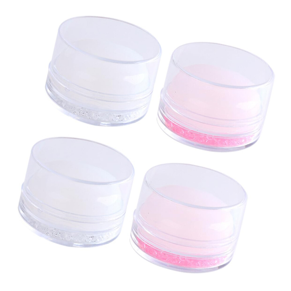 4Pcs Durable Silicone Nail Art Stamper Set for Manicure Design with Stamping Accessories for Beginners and Professionals