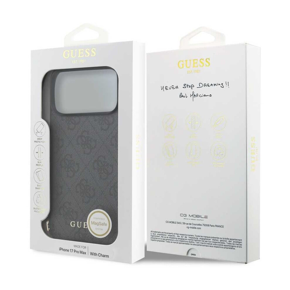 Guess 4G Charms Case For Iphone 17 Pro Max 6.9" Tone On Tone Grey 3666339525491