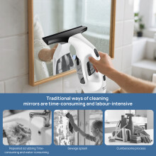 Rechargeable Window Vacuum Cleaner with 150ml Tank, 28cm Squeegee for Streak-Free Cleaning on Windows, Mirrors & Tiles