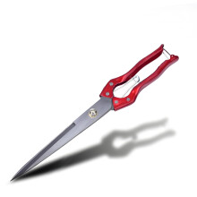 Multi-Purpose Wool Scissors with Spring Assistance, Precision Blade, Safety Lock, Comfortable Handle, Portable Tailor Scissors (Red, Size S)