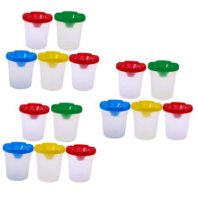 Paint Cups with Lids for Kids - 3 Sets of Washable, Spill Proof, Leakproof Changing Paint Cups in Random Colors - 15 Total Pieces